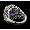 Image 3 : 18KT White Gold 8.01ct Tanzanite and Diamond Ring
