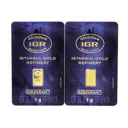 Set of (2) 1 Gram Istanbul Gold Refinery Cards