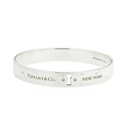 Tiffany & Co. Sterling Silver 0.04ctw Keyhole Bangle Bracelet