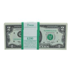 Pack of (87) 1976 $2 Federal Reserve Notes Uncirculated St. Louis