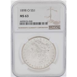1898-O $1 Morgan Silver Dollar Coin NGC MS63