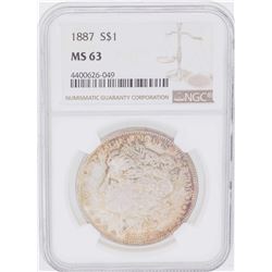 1887 $1 Morgan Silver Dollar Coin NGC MS63