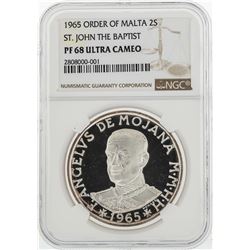 1965 Malta 2 Scudi St. John the Baptist Silver Coin NGC PF68 Ultra Cameo