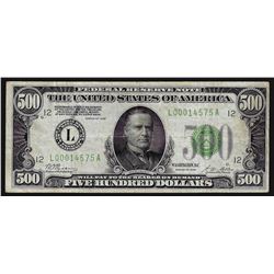 1928 $500 Federal Reserve Note San Francisco