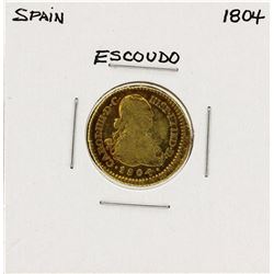 1804 Charles IV Spanish Escudo Gold Coin