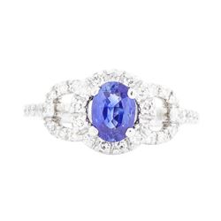 Platinum 0.89ct Sapphire and Diamond Ring
