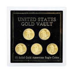 Lot of (5) 2016 $5 American Gold Eagle Coins