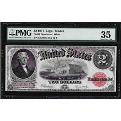 1917 $2 Legal Tender Note Choice PMG VF35