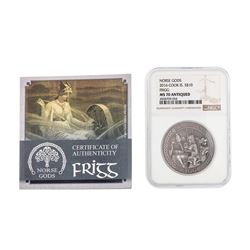 2016 $10 Cook Islands Norse Gods Frigg Silver Coin NGC MS70 Antiqued