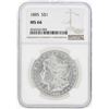 Image 1 : 1885 $1 Morgan Silver Dollar Coin NGC MS66