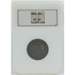 1883 Seated Liberty Proof Silver Quarter Coin NGC PF65