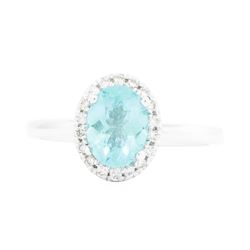 14KT White Gold Ladies 1.15ct Apatite and Diamond Ring