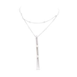 18KT White Gold Ladies 0.21ctw Diamond Necklace
