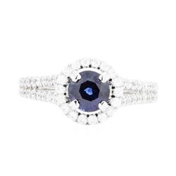 14KT White Gold Ladies 1.13ct Sapphire and Diamond Ring