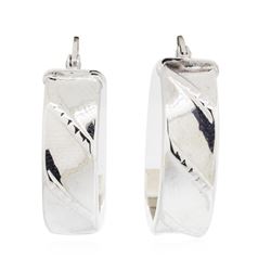 14KT White Gold Hoop Earrings