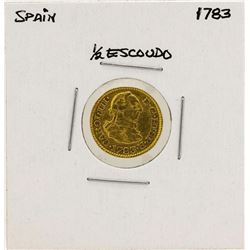 1783 Charles III Spanish 1/2 Escudos Gold Coin