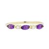 Image 1 : 14KT Yellow Gold Lady's 0.20ctw Amethyst and Diamond Ring