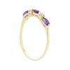 Image 3 : 14KT Yellow Gold Lady's 0.20ctw Amethyst and Diamond Ring