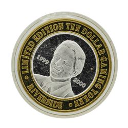 .999 Silver Riverside Resort Casino Laughlin, NV $10 Limited Edition Gaming Toke