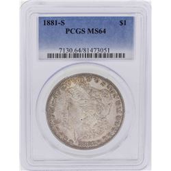 1881-S $1 Morgan Silver Dollar Coin PCGS MS64