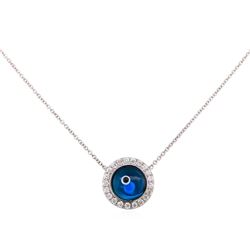14KT White Gold Evil Eye 0.37ctw Diamond Necklace