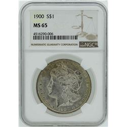 1900 $1 Morgan Silver Dollar Coin NGC MS65