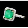Image 2 : 14KT Yellow Gold 3.02ct Emerald and Diamond Ring