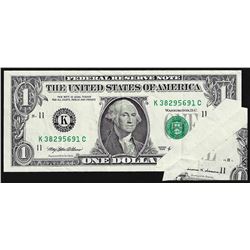 1999 $1 Federal Reserve Note Gutterfold ERROR