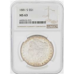 1881-S $1 Morgan Silver Dollar Coin NGC MS63