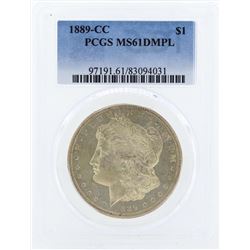1889-CC $1 Morgan Silver Dollar Coin PCGS MS61DMPL