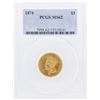 Image 1 : 1874 $3 Indian Princess Head Gold Coin PCGS MS62