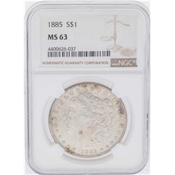 1885 $1 Morgan Silver Dollar Coin NGC MS63