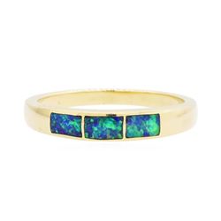 14KT Yellow Gold Inlaid Opal Ring