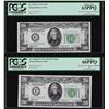 Image 1 : Reverse Change Over Pair of 1934A $20 Federal Reserve Notes PCGS 63PPQ/66PPQ