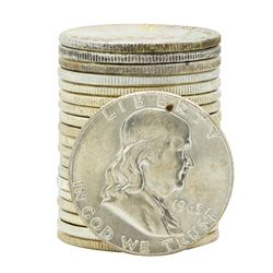 Roll of (20) 1963 Brilliant Uncirculated Franklin Half Dollar Coins