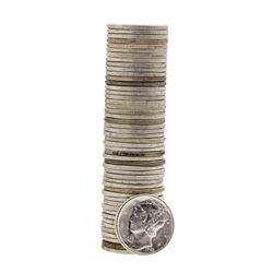Roll of (50) 1943 Brilliant Uncirculated Mercury Dimes
