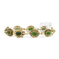 14KT Yellow Gold 6.00ctw Jade Bracelet