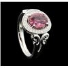 Image 4 : Platinum 2.59ct Pink Sapphire and Diamond Ring GIA Certified