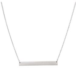 14KT White Gold Bar Necklace