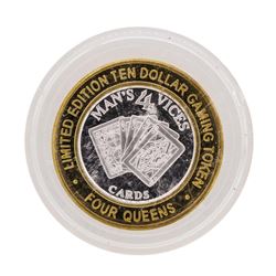 .999 Silver Four Queens Hotel & Casino Las Vegas, NV $10 Limited Edition Gaming