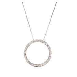 10KT White Gold Lady's 0.50ctw Diamond Circle of Life Pendant with Chain