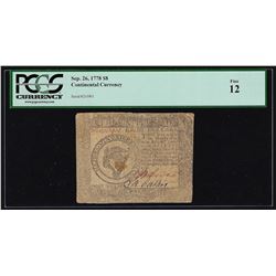 September 26, 1778 $8 Continental Currency Note PCGS Fine 12