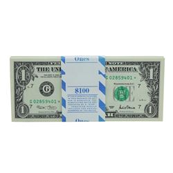 Pack of (100) Consecutive 2001 $1 Federal Reserve STAR Notes Chicago