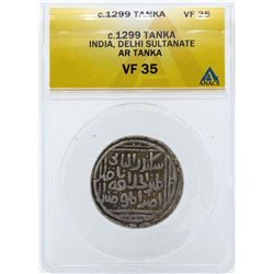 c.1299 India Tanka Coin ANACS VF35