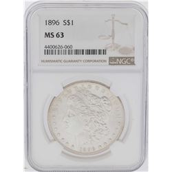 1896 $1 Morgan Silver Dollar Coin NGC MS63