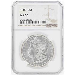 1885 $1 Morgan Silver Dollar Coin NGC MS66