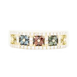 14KT Yellow Gold Ladies LeVian 0.53ctw Multi-color Diamond Ring