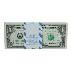 Pack of (100) Consecutive 2001 $1 Federal Reserve STAR Notes Chicago