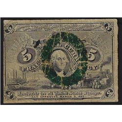 March 3, 1863 Five Cent Second Issue Fractional Note