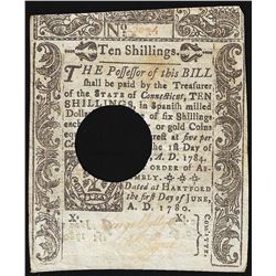 June 5, 1780 Connecticut Ten Shillings Colonial Currency Note